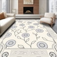 thumbnail image 1 of ODIKA 8'x10' Machine Washable Non-Slip Area Rug, Floral Vine High Traffic Rug, Beige, 463900, 1 of 7