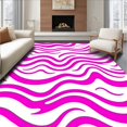 thumbnail image 1 of ODIKA 8'x10' Machine Washable Non-Slip Area Rug, Flowing Wave Motion Machine Floor Covering High Traffic Rug, Pink, 495286, 1 of 7