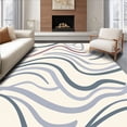 thumbnail image 1 of ODIKA 8'x10' Machine Washable Non-Slip Area Rug, Flowing Wave Ripple Contemporary Abstract Art High Traffic Rug, Beige, 498424, 1 of 7