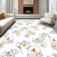 thumbnail image 1 of ODIKA 8'x10' Machine Washable Non-Slip Area Rug, Frosty Friend Holiday Bathroom Accent High Traffic Rug, White, 639104, 1 of 7
