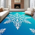 thumbnail image 1 of ODIKA 8'x10' Machine Washable Non-Slip Area Rug, Frosty Jewel Wonderment Celebration Circular Adornment High Traffic Rug with Pad, Blue, 631363, 1 of 8