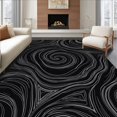 thumbnail image 1 of ODIKA 8'x10' Machine Washable Non-Slip Area Rug, Galaxy Swirl with Cosmic Starburst and Modern Abstract Motifs High Traffic Rug with Pad, Black, 591158, 1 of 8