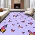 thumbnail image 1 of ODIKA 8'x10' Machine Washable Non-Slip Area Rug, Garden Fantasy Featuring Magical Wings Design High Traffic Rug, Purple, 725764, 1 of 7