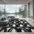 thumbnail image 1 of ODIKA 8'x10' Machine Washable Non-Slip Area Rug, Geometric Black High Traffic Rug, Black, 1102029, 1 of 7