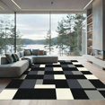 thumbnail image 1 of ODIKA 8'x10' Machine Washable Non-Slip Area Rug, Geometric Black High Traffic Rug, Gray, 966823, 1 of 7