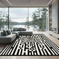 thumbnail image 1 of ODIKA 8'x10' Machine Washable Non-Slip Area Rug, Geometric Black High Traffic Rug with Pad, Black, 1063482, 1 of 8