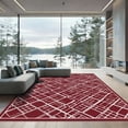 thumbnail image 1 of ODIKA 8'x10' Machine Washable Non-Slip Area Rug, Geometric Burgundy High Traffic Rug, Red, 1091591, 1 of 7