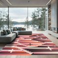 thumbnail image 1 of ODIKA 8'x10' Machine Washable Non-Slip Area Rug, Geometric Dusty Pink High Traffic Rug, Pink, 1290123, 1 of 7
