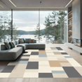 thumbnail image 1 of ODIKA 8'x10' Machine Washable Non-Slip Area Rug, Geometric Gray High Traffic Rug, Gray, 1031878, 1 of 7