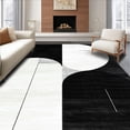 thumbnail image 1 of ODIKA 8'x10' Machine Washable Non-Slip Area Rug, Partial Abstract Line Composition with Intersecting Arc Segments High Traffic Rug, Black, 185987, 1 of 7