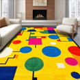 thumbnail image 1 of ODIKA 8x10 Machine Washable Non-Slip Area Rug, Geometric High Traffic Rug, Yellow, 185498, 1 of 7