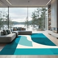 thumbnail image 1 of ODIKA 8'x10' Machine Washable Non-Slip Area Rug, Geometric Teal High Traffic Rug, Blue, 1051622, 1 of 7