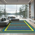 thumbnail image 1 of ODIKA 8'x10' Machine Washable Non-Slip Area Rug, Geometric Teal High Traffic Rug, Blue, 1077868, 1 of 7
