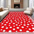 thumbnail image 1 of ODIKA 8'x10' Machine Washable Non-Slip Area Rug, Gingerbread Frosting Dots Holiday Polka Accent High Traffic Rug with Pad, Red, 733226, 1 of 8