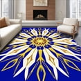 thumbnail image 1 of ODIKA 8'x10' Machine Washable Non-Slip Area Rug, Glittering Burst Tree Collar with Radiant Celestial Motifs High Traffic Rug, Blue, 625225, 1 of 7