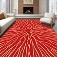 thumbnail image 1 of ODIKA 8'x10' Machine Washable Non-Slip Area Rug, & Gold Abstract Modern High Traffic Rug with Pad, Red, 338674, 1 of 8