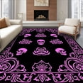 thumbnail image 1 of ODIKA 8'x10' Machine Washable Non-Slip Area Rug, Gothic Lolita Skull Motif with Dark Academia Aesthetic High Traffic Rug, Black, 700246, 1 of 7