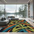 thumbnail image 1 of ODIKA 8'x10' Machine Washable Non-Slip Area Rug, Graphic Black High Traffic Rug, Black, 1284508, 1 of 7