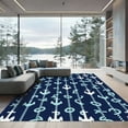 thumbnail image 1 of ODIKA 8'x10' Machine Washable Non-Slip Area Rug, Graphic Navy Blue High Traffic Rug, Blue, 1051367, 1 of 7