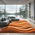 thumbnail image 1 of ODIKA 8'x10' Machine Washable Non-Slip Area Rug, Groovy Burnt Orange High Traffic Rug, Orange, 1285013, 1 of 7