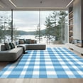 thumbnail image 1 of ODIKA 8'x10' Machine Washable Non-Slip Area Rug, Handwoven Cotton Sky Gingham Design High Traffic Rug, Blue, 895762, 1 of 7