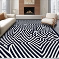 thumbnail image 1 of ODIKA 8'x10' Machine Washable Non-Slip Area Rug, Harbor Maze Labyrinth Rope Chain Anchor Emblem Zigzag Arrangement High Traffic Rug with Pad, Black, 701658, 1 of 8