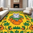 thumbnail image 1 of ODIKA 8'x10' Machine Washable Non-Slip Area Rug, Harvest Welcome Mouse with Foliage and Pumpkin High Traffic Rug, Yellow, 605260, 1 of 7