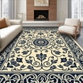 thumbnail image 1 of ODIKA 8'x10' Machine Washable Non-Slip Area Rug, Heritage Botanical with Ornamental Leaf High Traffic Rug, Beige, 657645, 1 of 7