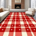 thumbnail image 1 of ODIKA 8'x10' Machine Washable Non-Slip Area Rug, Holiday Inspired Plaid with Twinkling Embellishments High Traffic Rug with Pad, Red, 614544, 1 of 8