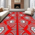 thumbnail image 1 of ODIKA 8'x10' Machine Washable Non-Slip Area Rug, Holiday Starburst Design Kit with Intricate Interlocking Shapes High Traffic Rug, Red, 629011, 1 of 7