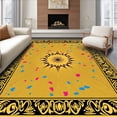 thumbnail image 1 of ODIKA 8'x10' Machine Washable Non-Slip Area Rug, Hoops Stadium Atmosphere Novelty Flooring High Traffic Rug, Gold, 671551, 1 of 7