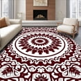 thumbnail image 1 of ODIKA 8'x10' Machine Washable Non-Slip Area Rug, Inspired Design Featuring Stylized Petal Whorls High Traffic Rug, Brown, 570220, 1 of 7