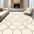 thumbnail image 1 of ODIKA 8'x10' Machine Washable Non-Slip Area Rug, Interlocking Hexagon Honeycomb Modern Accent High Traffic Rug with Pad, Ivory, 587436, 1 of 8