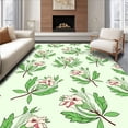 thumbnail image 1 of ODIKA 8'x10' Machine Washable Non-Slip Area Rug, Interlocking Letter Garden with Petal Motifs and Leaf Accents High Traffic Rug with Pad, Green, 687872, 1 of 8