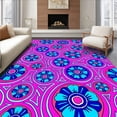 thumbnail image 1 of ODIKA 8'x10' Machine Washable Non-Slip Area Rug, Interwoven Floral Waves Featuring Stylized Blossoms and Curved Lines High Traffic Rug with Pad, Pink, 340845, 1 of 8