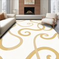 thumbnail image 1 of ODIKA 8'x10' Machine Washable Non-Slip Area Rug, Ivory Luxe Shag Accent with Curved Swirls and Abstract Waves High Traffic Rug, Beige, 615612, 1 of 7