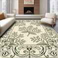 thumbnail image 1 of ODIKA 8'x10' Machine Washable Non-Slip Area Rug, Jacobean Blossom with Curvilinear Garden High Traffic Rug, Beige, 541690, 1 of 7