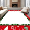 thumbnail image 1 of ODIKA 8'x10' Machine Washable Non-Slip Area Rug, Jolly North Pole Workshop Decorative High Traffic Rug, Red, 605897, 1 of 5