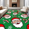 thumbnail image 1 of ODIKA 8'x10' Machine Washable Non-Slip Area Rug, Jolly Santa Whimsy Holiday Festive Motif High Traffic Rug with Pad, Green, 624942, 1 of 8