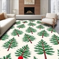 thumbnail image 1 of ODIKA 8'x10' Machine Washable Non-Slip Area Rug, Joyful Celebration Nordic Fir Branches Elegant Yuletide High Traffic Rug, Green, 607140, 1 of 7