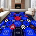 thumbnail image 1 of ODIKA 8'x10' Machine Washable Non-Slip Area Rug, Joyful Crystal Flurry Lumberjack Decorative High Traffic Rug with Pad, Blue, 608476, 1 of 8