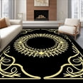 thumbnail image 1 of ODIKA 8'x10' Machine Washable Non-Slip Area Rug, Joyful Evergreen Welcome Hearth Entrance Seasonal Festivity High Traffic Rug, Black, 738263, 1 of 7