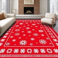 thumbnail image 1 of ODIKA 8'x10' Machine Washable Non-Slip Area Rug, Joyful Seasonal Celebration Decorative High Traffic Rug with Pad, Red, 738911, 1 of 8