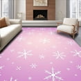 thumbnail image 1 of ODIKA 8'x10' Machine Washable Non-Slip Area Rug, Joyful Snowflake Wonderland Seasonal Entrance Welcome High Traffic Rug with Pad, Purple, 656209, 1 of 8