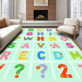 thumbnail image 1 of ODIKA 8'x10' Machine Washable Non-Slip Area Rug, Jumbo Letter Recognition Surface With Nursery Friendly Decoration High Traffic Rug, Pink, 687547, 1 of 7