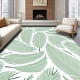 thumbnail image 1 of ODIKA 8'x10' Machine Washable Non-Slip Area Rug, Jungle Canopy Palm Fronds Waterproof Reversible Tropical Plant Design High Traffic Rug, White, 702693, 1 of 7