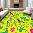 thumbnail image 1 of ODIKA 8'x10' Machine Washable Non-Slip Area Rug, Jungle Explorer Educational featuring Tropical Creatures High Traffic Rug with Pad, Yellow, 694824, 1 of 8