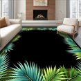 thumbnail image 1 of ODIKA 8'x10' Machine Washable Non-Slip Area Rug, Jungle Leaf Boundary Transitional High Traffic Rug, Green, 426610, 1 of 7