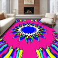thumbnail image 1 of ODIKA 8'x10' Machine Washable Non-Slip Area Rug, Kaleidoscope Burst with Radiating Multicolor Fragments High Traffic Rug with Pad, Pink, 576983, 1 of 8