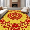 thumbnail image 1 of ODIKA 8'x10' Machine Washable Non-Slip Area Rug, Kaleidoscope Flower Burst with Radiating Petal Design High Traffic Rug with Pad, Red, 572000, 1 of 8